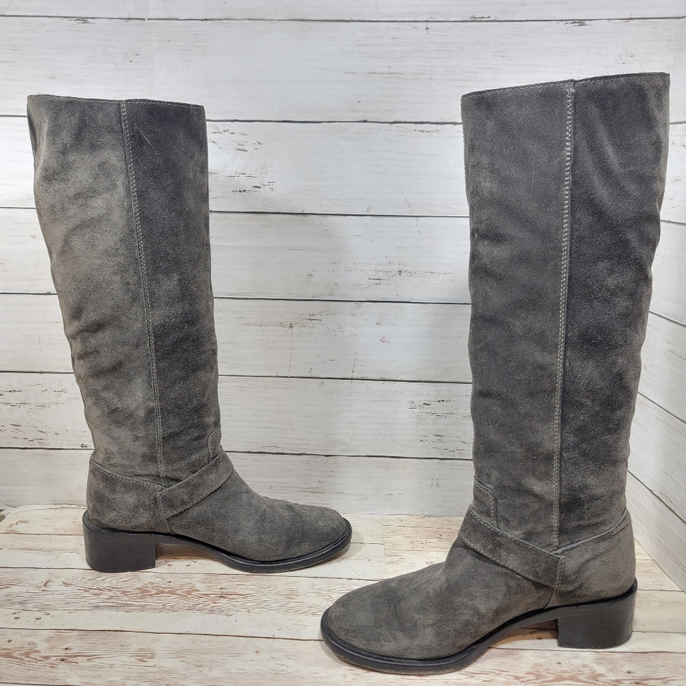 Bettye Muller grey suede tall boots - Picture 12 of 13